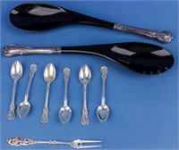 Lot of Sterling Silver Spoons, Fork, & Salad Set