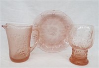 3 Pieces of Depression glass
