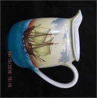 German jug "hand painted sail boat" 6"H made in