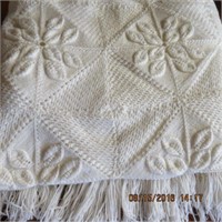 Hand knit 80 X 100" bed spread