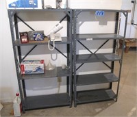 Lot, 5 metal shelves (30.5" W. x 12" D. x 61" H.)
