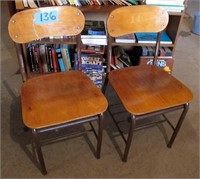 Lot of 2- Vintage school Chairs