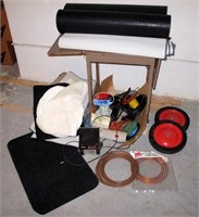 Lot, Rugs, copper tubing, wire, wheels