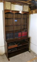 48" Walnut 2 pc. Bookcase with stereo