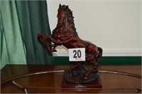 Carved Horse Statue (23”H,18”W)