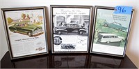 Lot, 3- 15 x 11" vintage car advertising