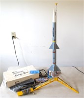 Estes model rocket with range box