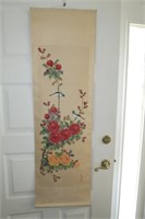 Lot, Oriental decorative wall hanging scroll