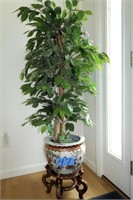 4' Artificial tree in decorative oriental