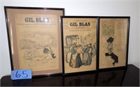 Lot, Framed French 1896 newspaper covers