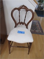 Walnut carved back ladies chair