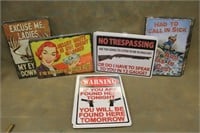 (25) ASSORTED 11"x17" NOVELTY SIGNS (5-EACH)