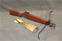 VINTAGE WOOD CROSSBOW WITH BOLTS AND