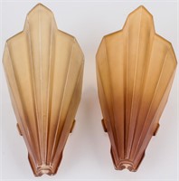 Pair of Art Deco Glass Sconce Slip Shades / Globes