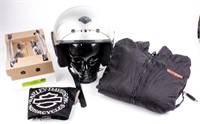 Lot of Harley Helmet, Jacket and Stereo Headset