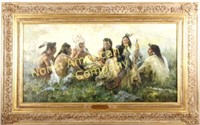 Crow Pipe Ceremony by Howard Terpning Giclee
