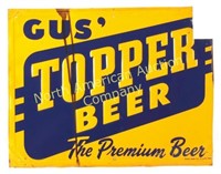 Gus' Topper Beer Tin Sign Kalispell Montana