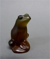 Lalique Rainette Crystal Frog Figurine