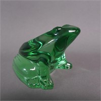 Baccarat Green Crystal Frog