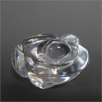 Steuben Glass Frog Figural Hand Cooler Paperweight