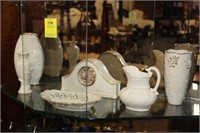 6pc Lenox; vases, clock, pitcher