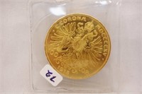 1915 AUSTRIA GOLD 100 CORONA .985 AGW. OZT