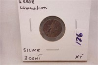1852 3 CENT SILVER   XF