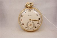 1936 ELGIN  21J POCKET WATCH 10K GOLD FILLED CASE