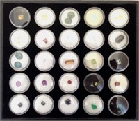Tray Of 28 Different Certified Gem Stones