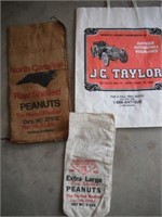 Vintage Peanut Sacks & Advertisement Bag