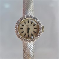 Vintage White Gold & Diamond Ladies Movado Watch