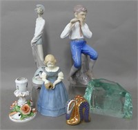 Grouping of Six Important Porcelain and Glass