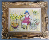 Signed Figural Painting, 20th C