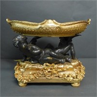 Dore & Patinated Bronze Putti Centerpiece