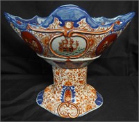 Imari Black Ship Dutchmen Porcelain Centerpiece