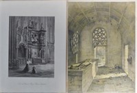 Antique Religious Architecture Prints on Paper