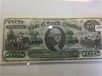 1872 $50 State of South Carolina Revenue Bond