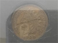 1900 Uncirculated Indian Head Penny, cased