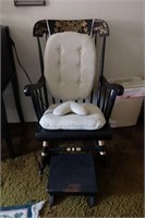Stenciled Hitchcock style rocker and foot stool