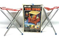 Hirsh Vintage Tool Stool and 2 Folding Stools