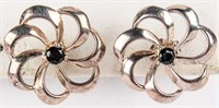 Jewelry Sterling Silver Flower Pierced Earrings