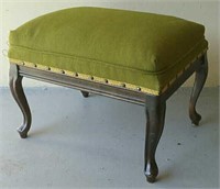 Oak upholstered footstool - 20x15x15H