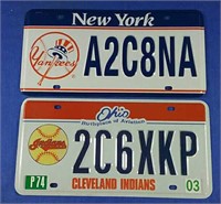2 Major League Baseball license plates New York
