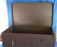 Large vintage metal toolbox repainted for