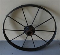 Small Antique Metal Wagon Wheel - 24R