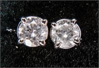 Jewelry 14kt White Gold Diamond Stud Earrings