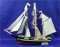 Small antique hand crafted model ship