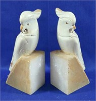 Hand carved marble bird book ends - 6"H