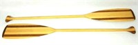 Pair of Wooden Square-Tipped Canoe Paddles
