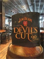 Jim Beam Devil Cut Sign  22in X 18in